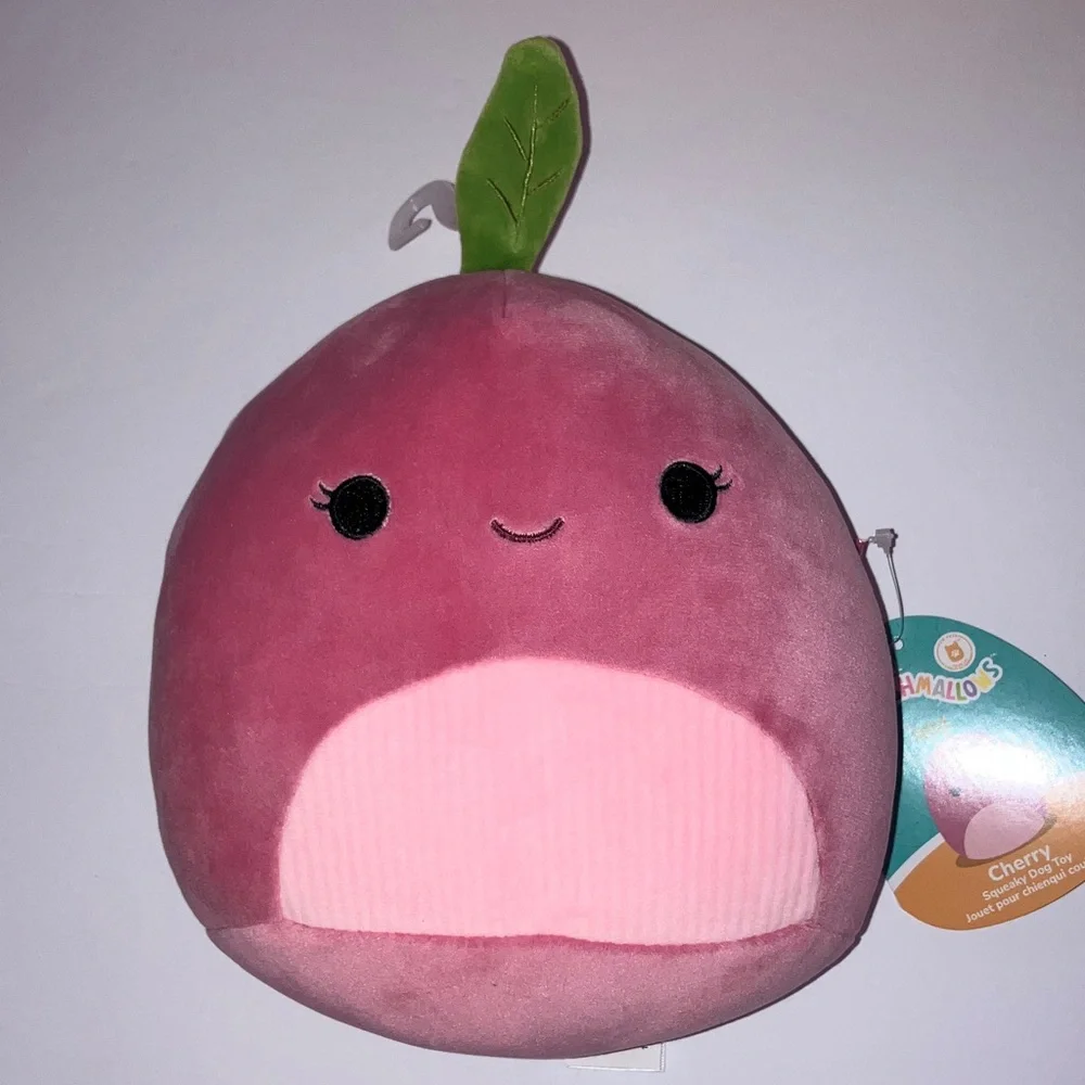 Squishmallows Dog Toy Set - Cherry, Celia & Olexa that Squeak and Crinkle 8”‎
